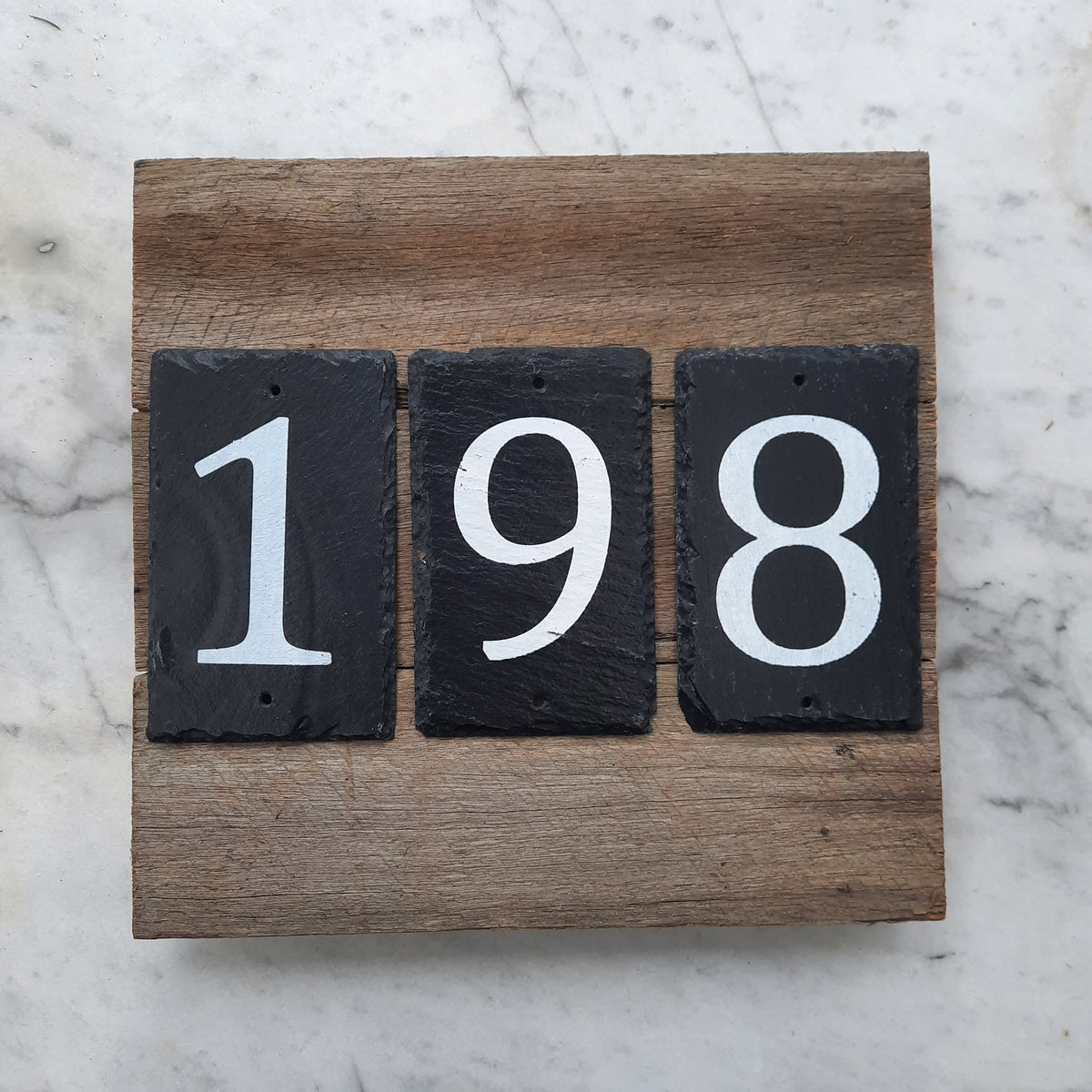 Hardwood house number plaque w/ numbers