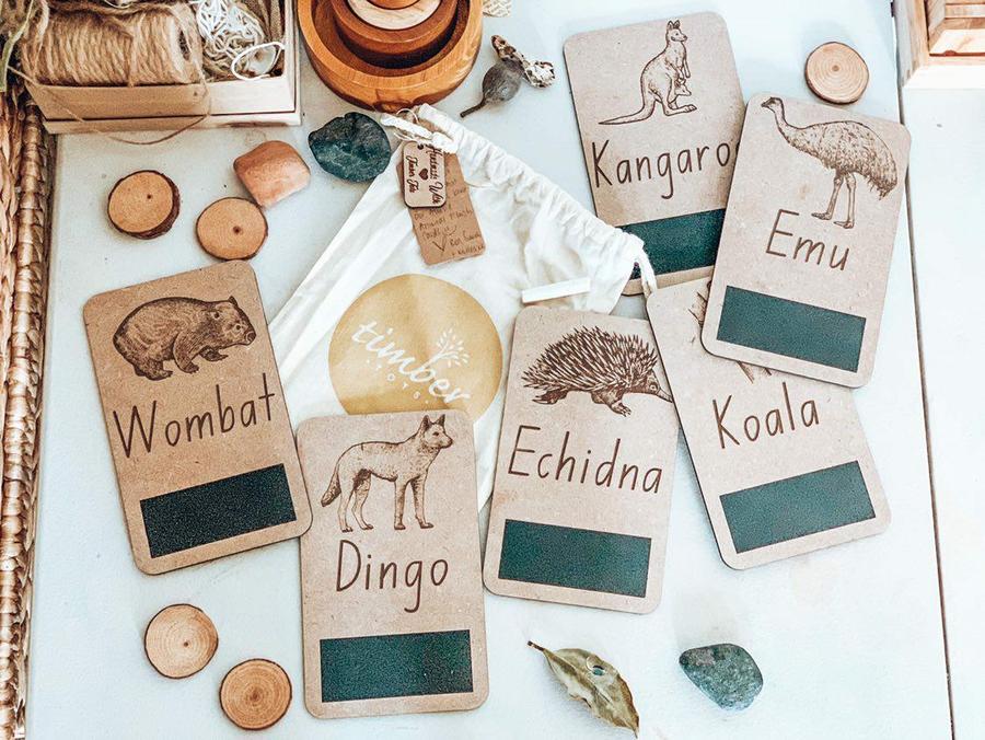 Australian Native Animal Flash Cards 'TimberTots'